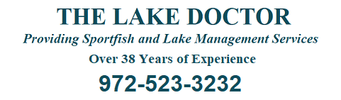 The Lake Doctor - lake management floating fountains Dallas Fort Worth Texas - Lake Management Company - Floating Fountains Aeration Systems Vegetation Control Fish Fish Feeders Installation & Design The Lake Doctor - Lake Management Company - Floating Fountains, Aeration Systems, Vegetation Control, Fisheries Management Dallas and Fort Worth
